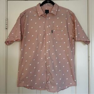 Flag nor Fail pink and white goat print button up shirt men’s XL